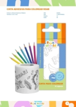 Cinta adhesiva colorear Fun World Roar