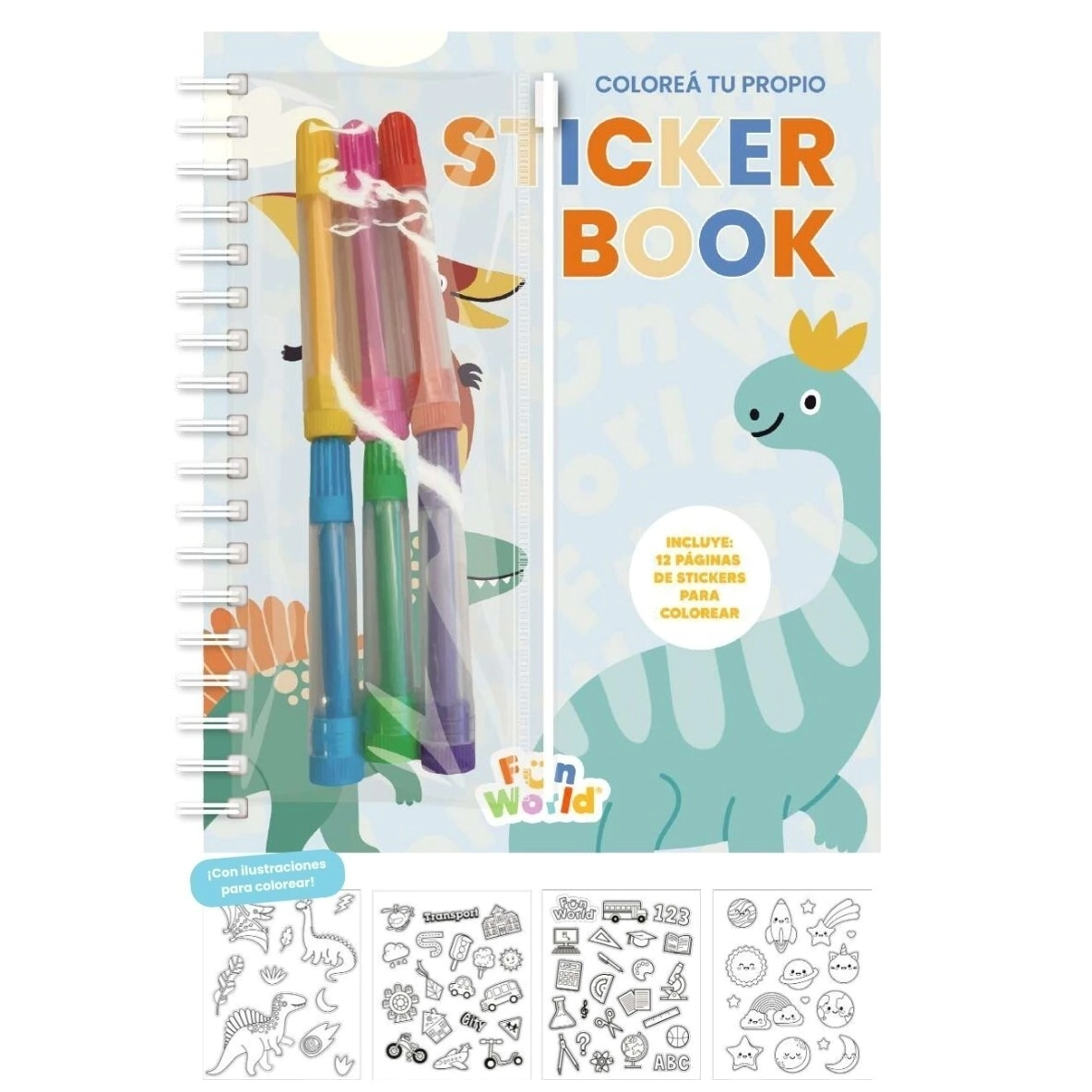 Kit sticker book Fun World Roar