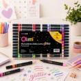 MARCADORES GLITTER DOBLE PUNTA X 48 UNID.