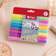 Resaltador creativo doble punta MULTILAYER / Estuche 8 glitter