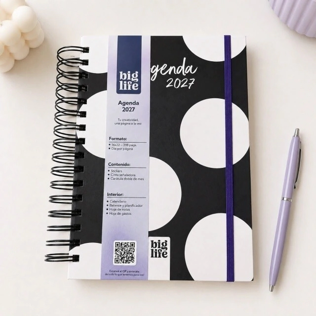 AGENDA 16X22 DIA POR PAGINA LUNARES