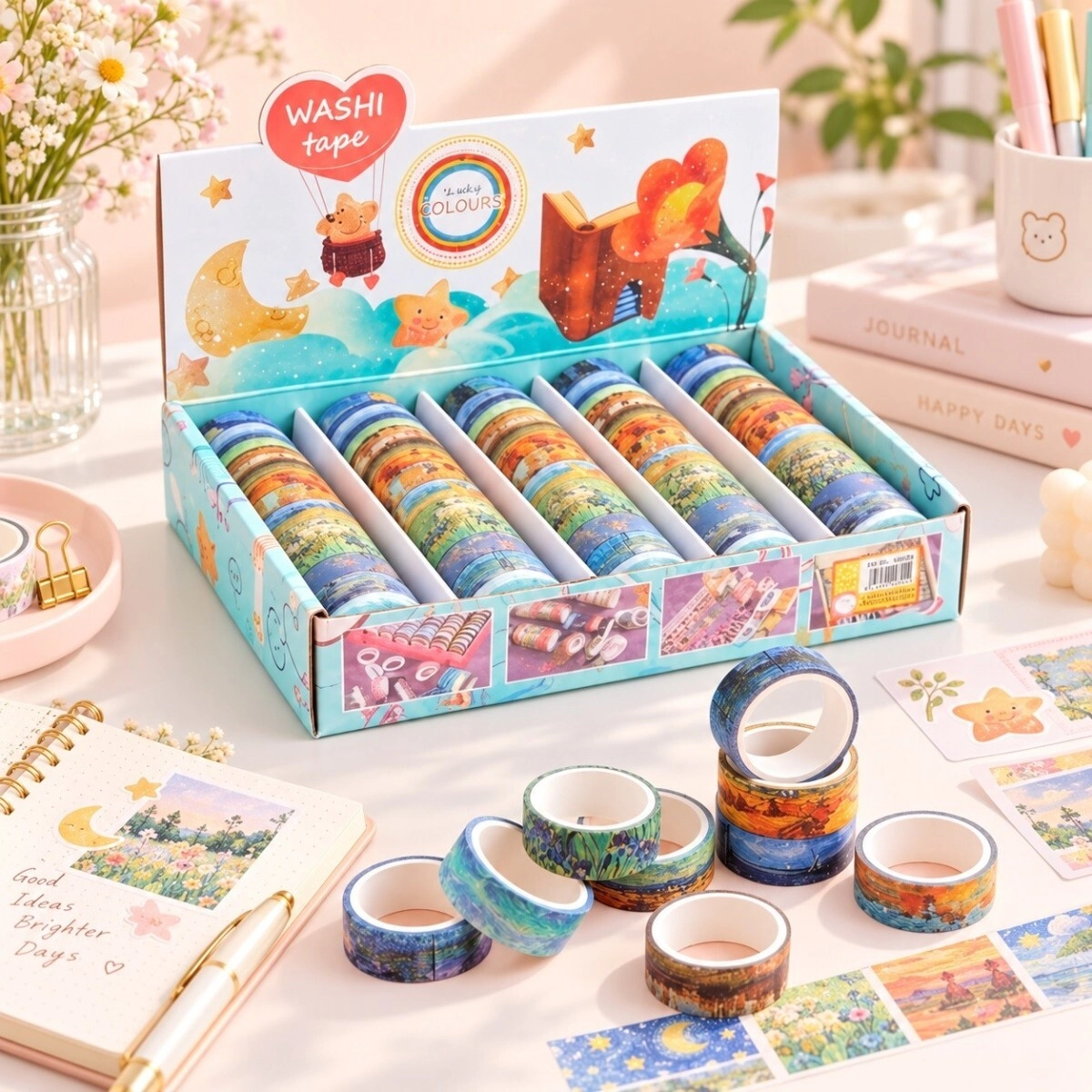 Cinta papel adhesiva decorativa x 60 rollos - Van Gogh