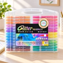 Marcador c/glitter - 48 colores