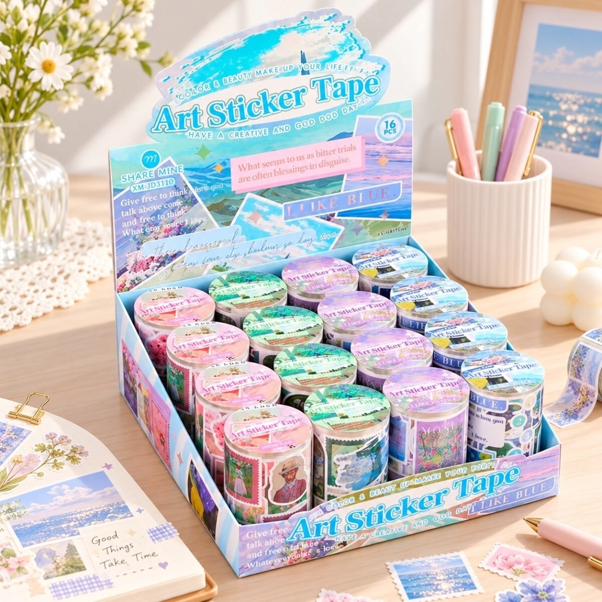 Stickers Van Gogh/Monet en cinta de 1.9mts