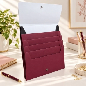 Carpeta A4 extensible 5 bolsillos Malbec